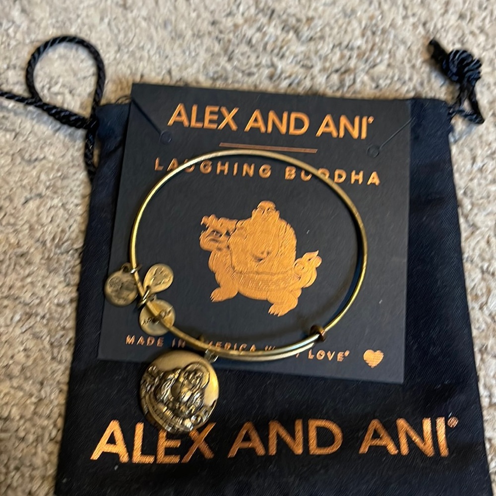Alex and ani laughing Buddha gold